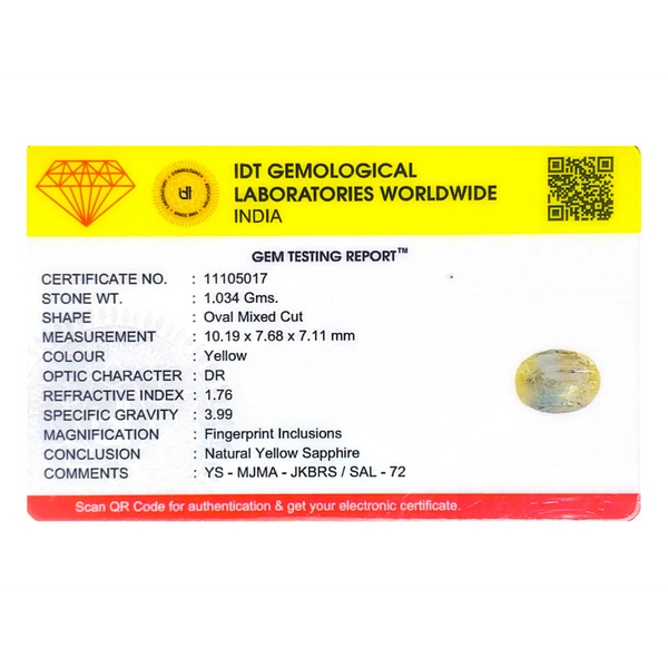 Yellow Sapphire - 5.17 Carat