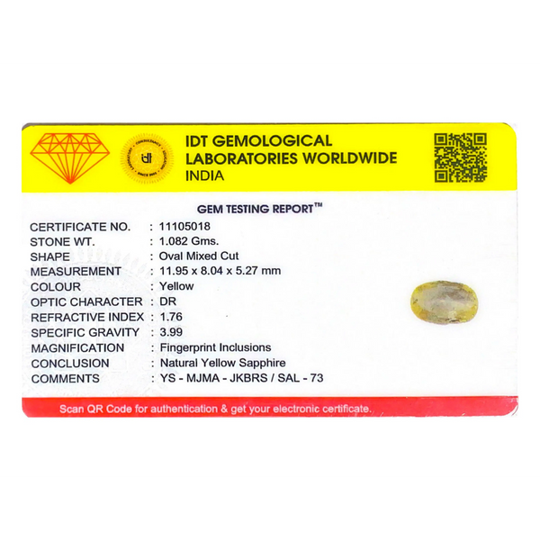 Yellow Sapphire - 5.41 Carat