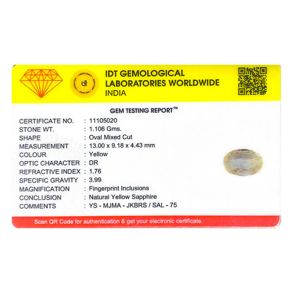 Yellow Sapphire - 5.53 Carat