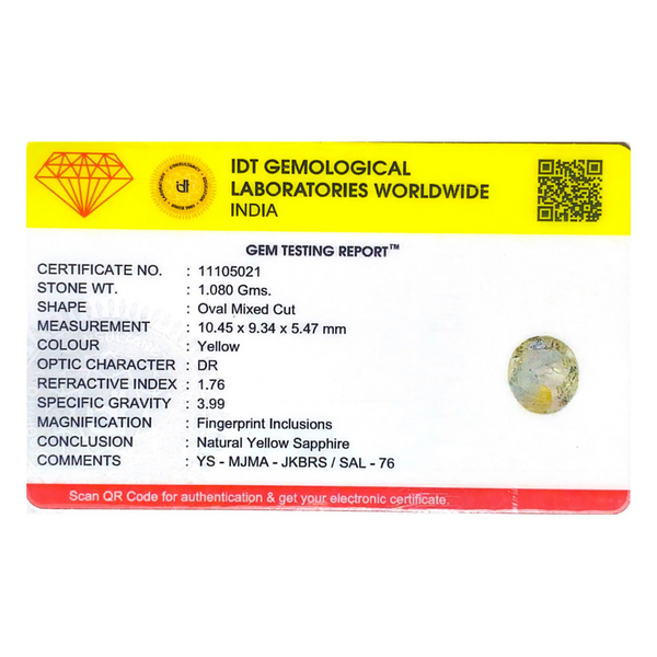 Yellow Sapphire - 5.4 Carat
