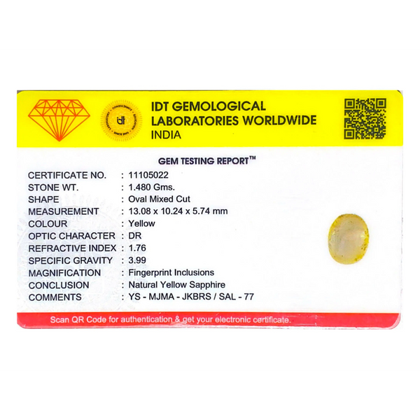 Yellow Sapphire - 7.4 Carat