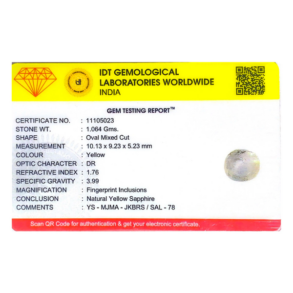 Yellow Sapphire - 5.32 Carat