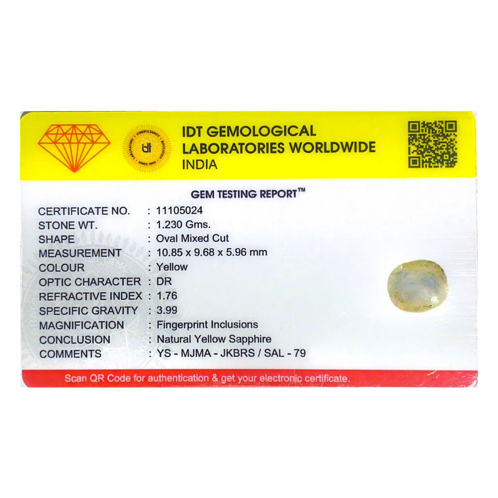 Yellow Sapphire - 6.15 Carat