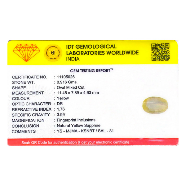Yellow Sapphire - 4.58 Carat