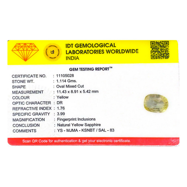 Yellow Sapphire - 5.57 Carat