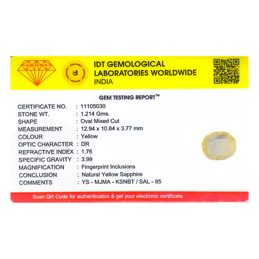 Yellow Sapphire - 6.07 Carat