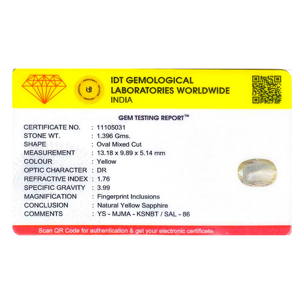 Yellow Sapphire - 6.98 Carat
