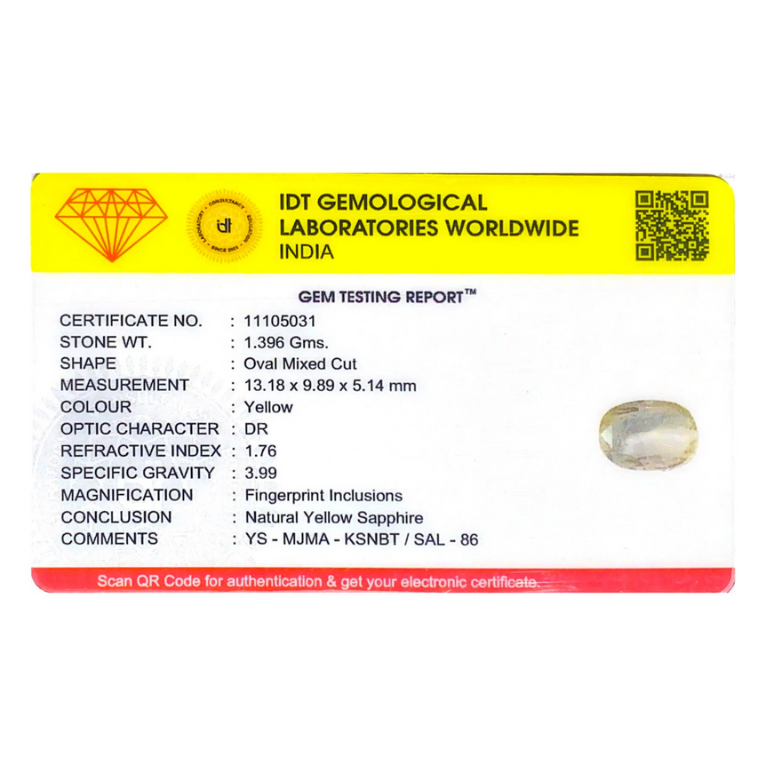 Yellow Sapphire - 6.98 Carat