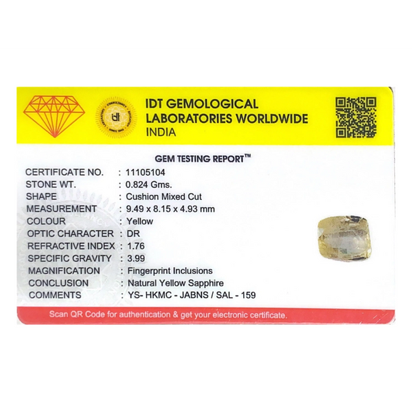 Yellow Sapphire - 4.12 Carat