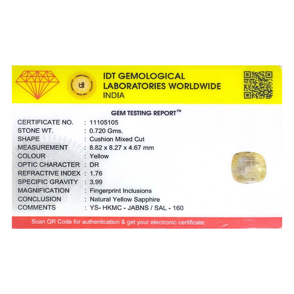 Yellow Sapphire - 3.6 Carat