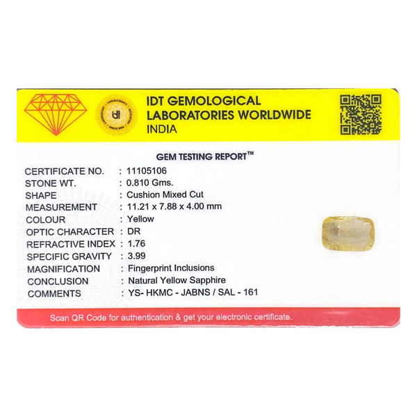 Yellow Sapphire - 4.05 Carat