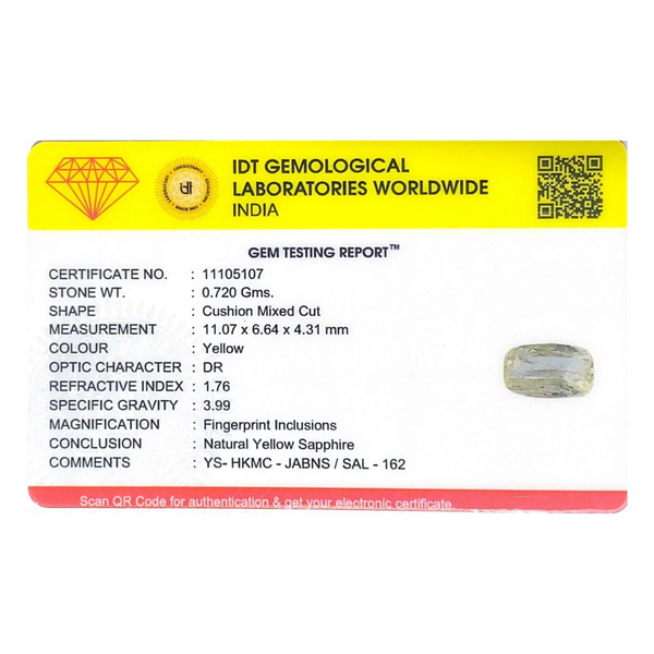 Yellow Sapphire - 3.6 Carat