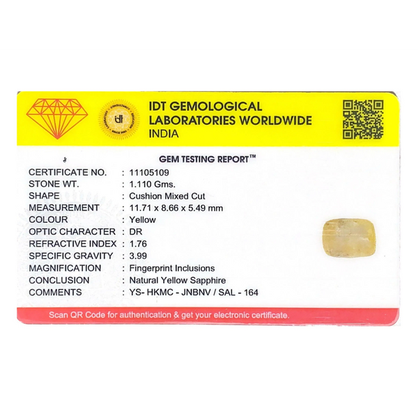 Yellow Sapphire - 5.55 Carat