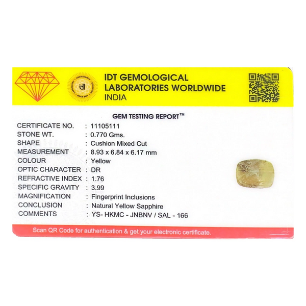 Yellow Sapphire - 3.85 Carat