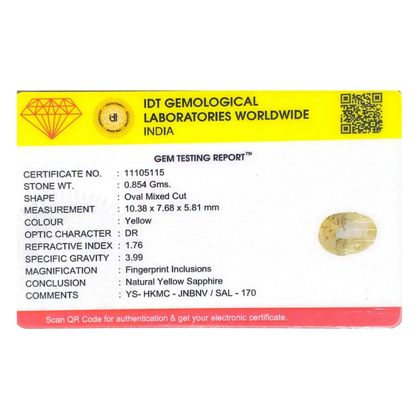 Yellow Sapphire - 4.27 Carat