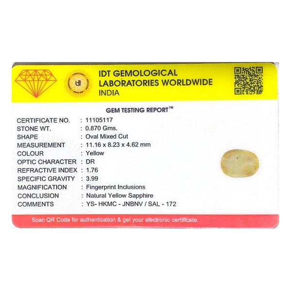 Yellow Sapphire - 4.35 Carat