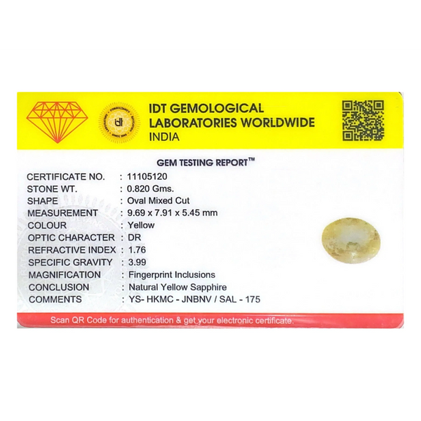 Yellow Sapphire - 4.1 Carat