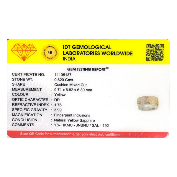 Yellow Sapphire - 4.1 Carat