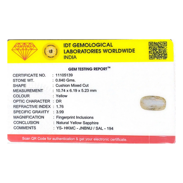 Yellow Sapphire - 4.2 Carat
