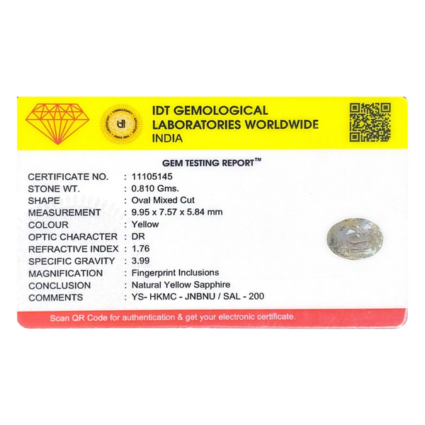 Yellow Sapphire - 4.05 Carat