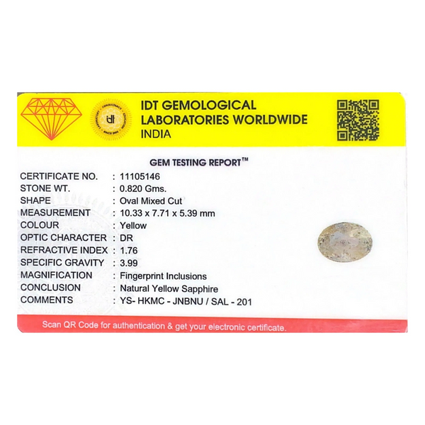 Yellow Sapphire - 4.1 Carat