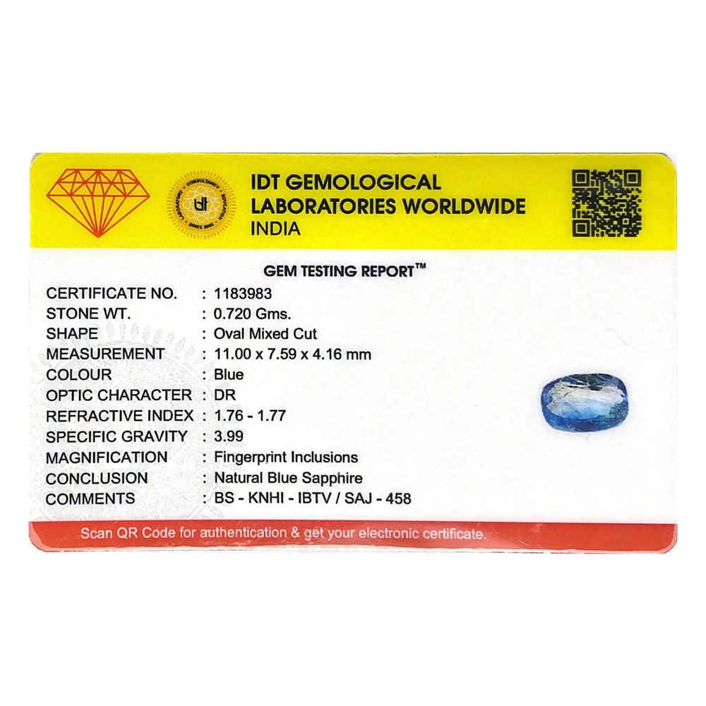 Blue Sapphire - 3.6 Carat - Pramogh