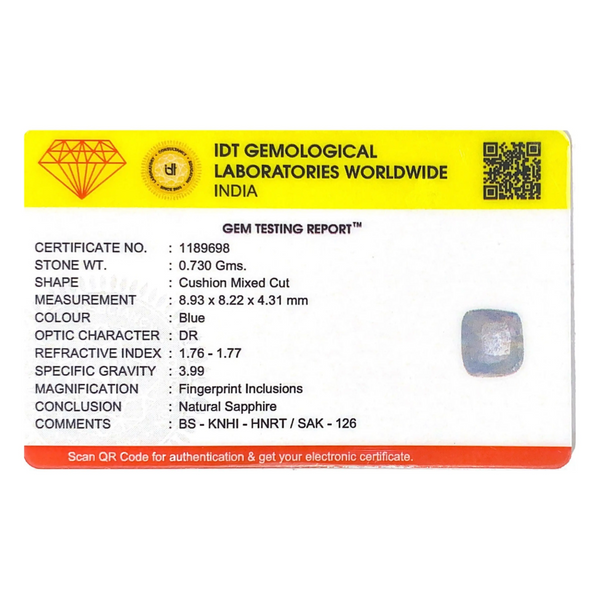 Blue Sapphire - 3.65 Carat