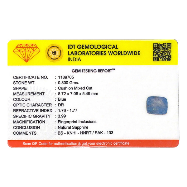Blue Sapphire - 4 Carat
