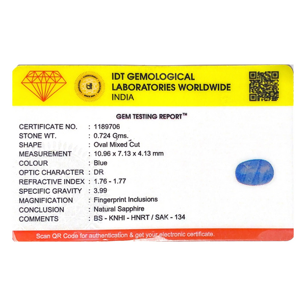 Blue Sapphire - 3.62 Carat