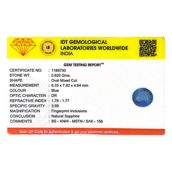 Blue Sapphire - 3.1 Carat