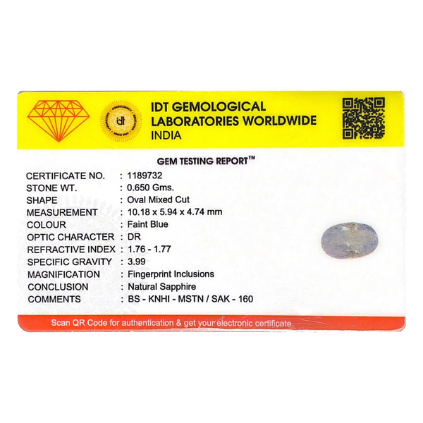 Blue Sapphire - 3.25 Carat