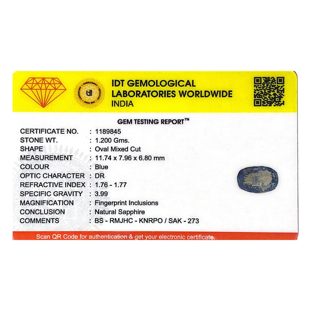 Blue Sapphire - 6 Carat