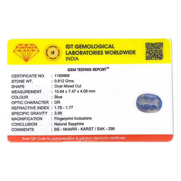 Blue Sapphire - 4.06 Carat