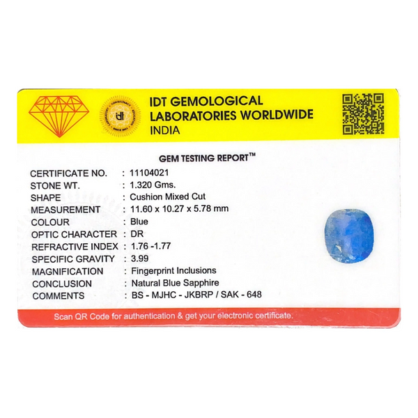 Blue Sapphire - 6.6 Carat