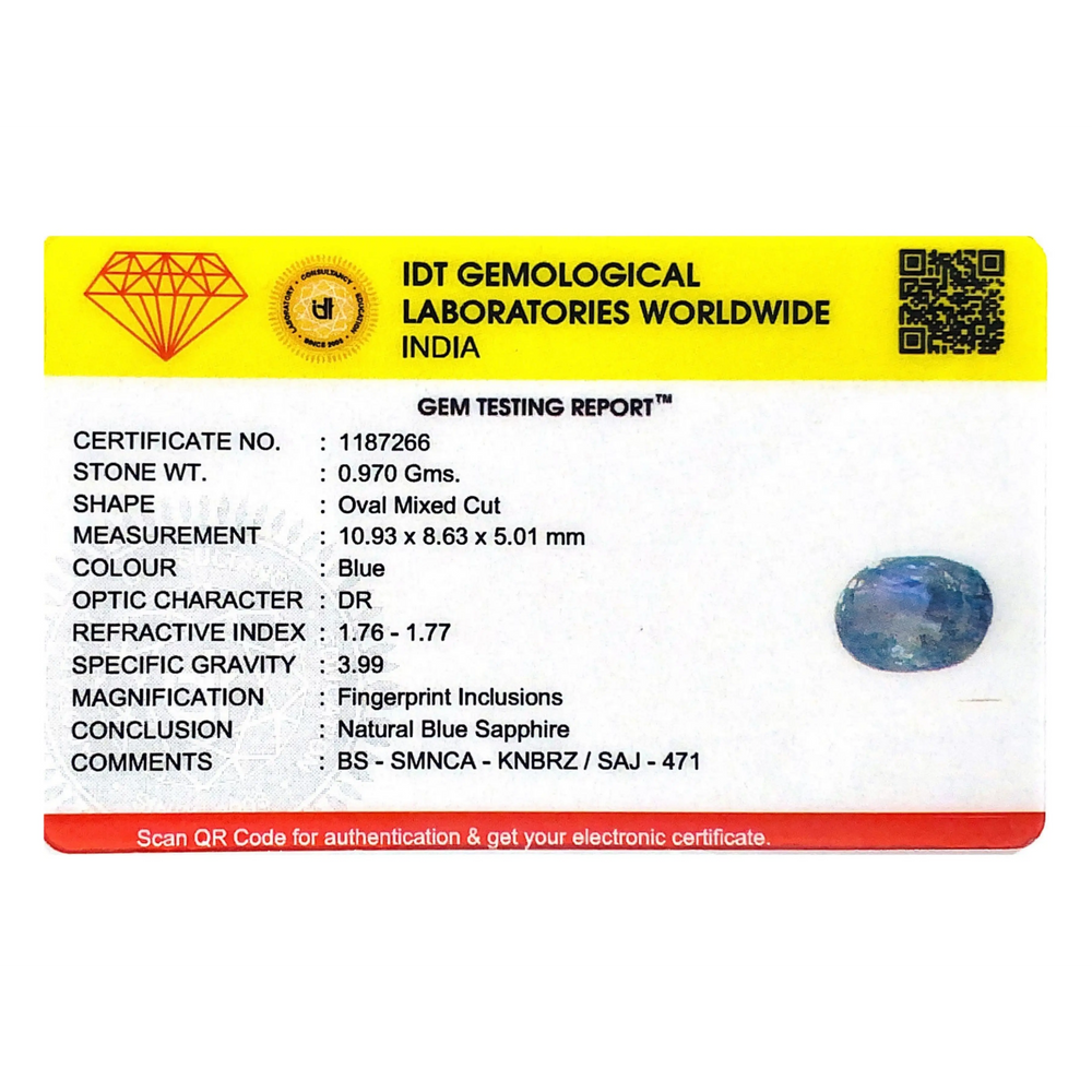 Blue Sapphire - 4.85 Carat - Pramogh