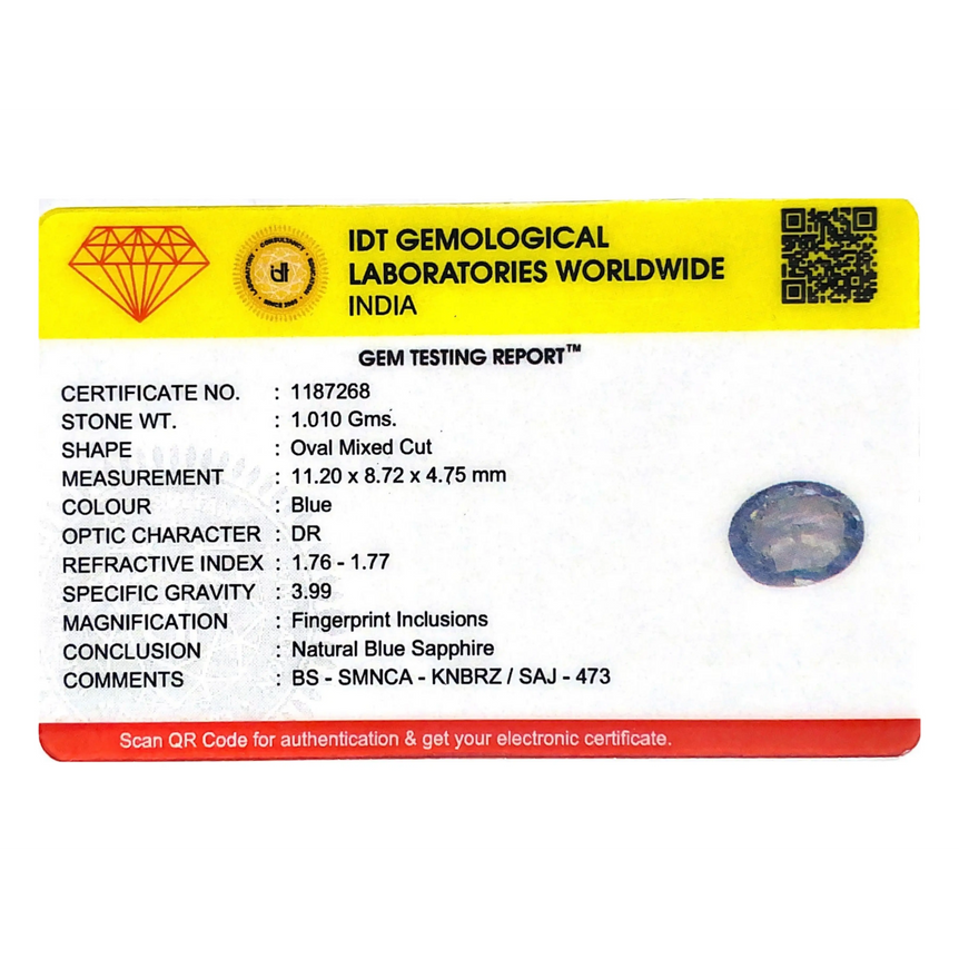 Blue Sapphire - 5.05 Carat - Pramogh