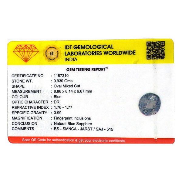 Blue Sapphire - 4.65 Carat - Pramogh