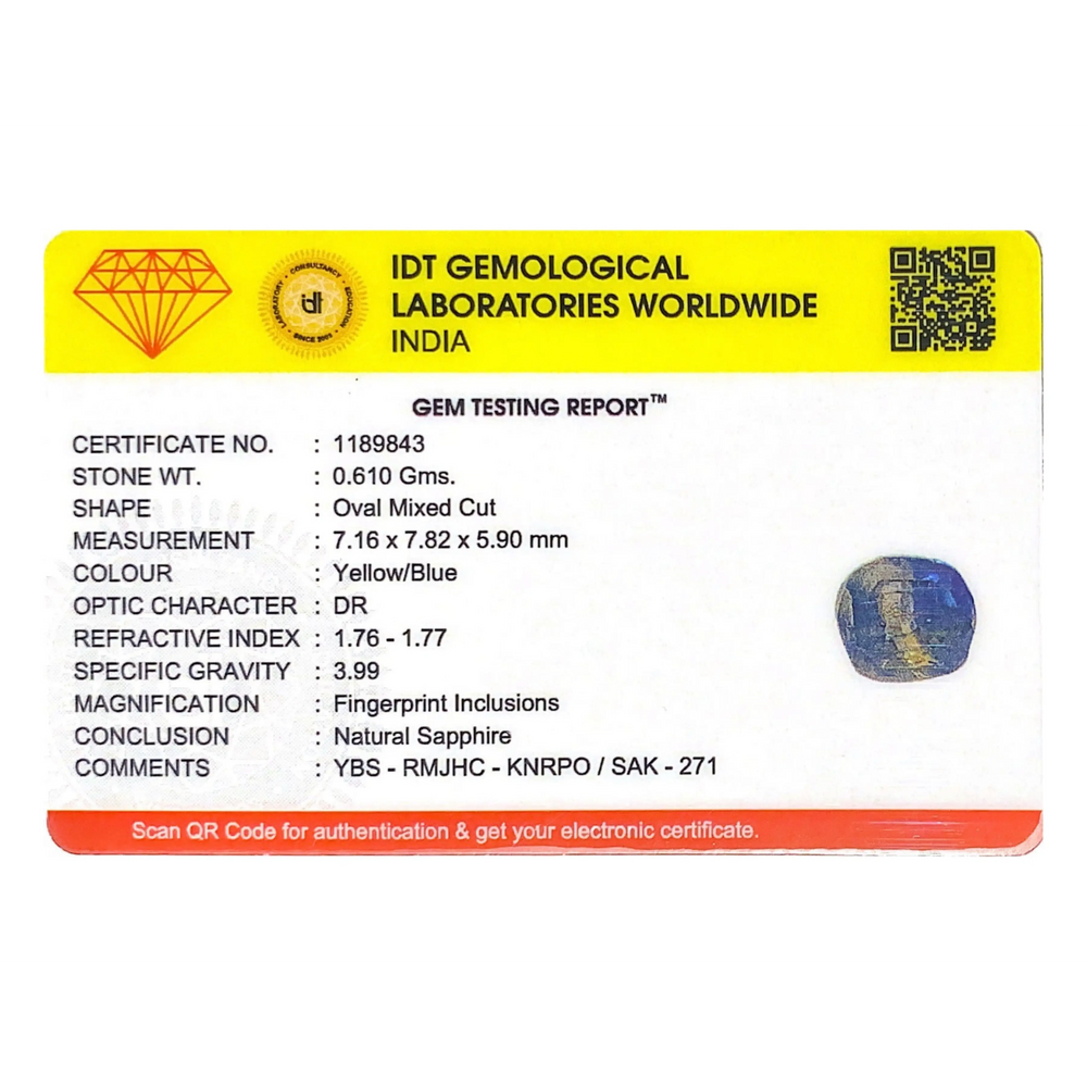 Bi-Color Sapphire (Pitambari) - 3.05 Carat