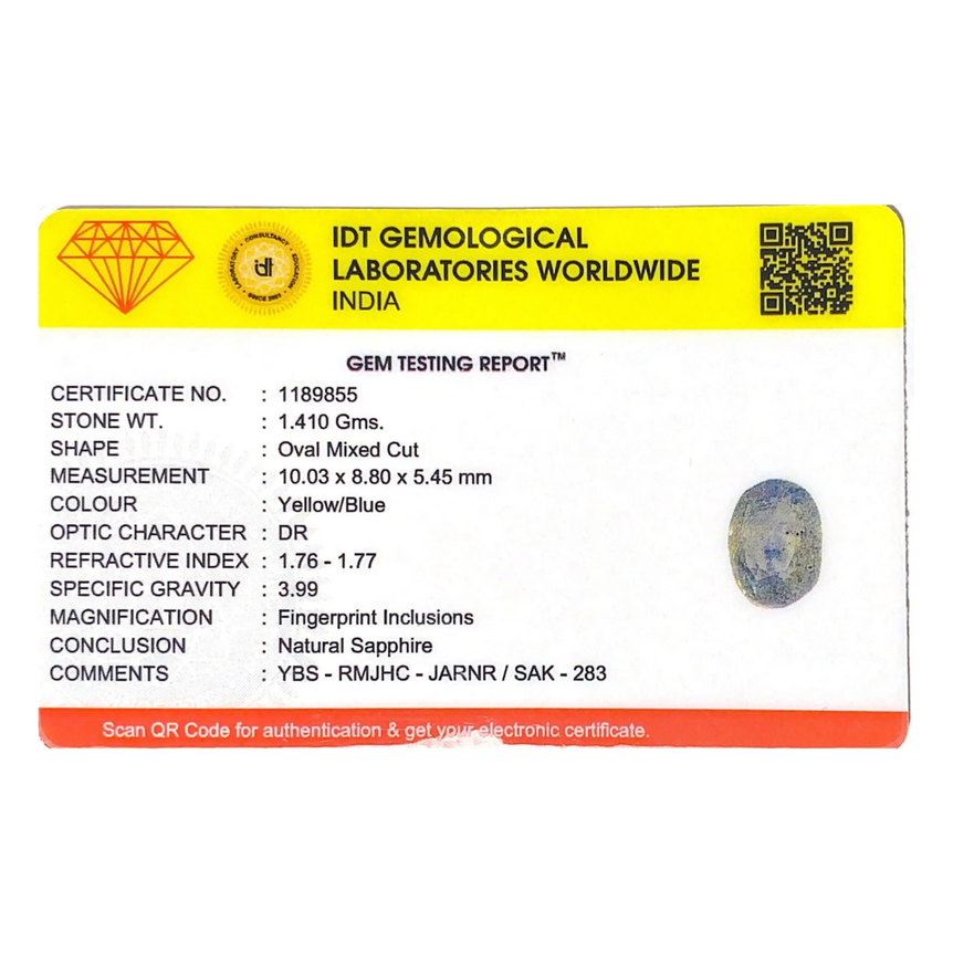 Bi-Color Sapphire (Pitambari) - 7.05 Carat