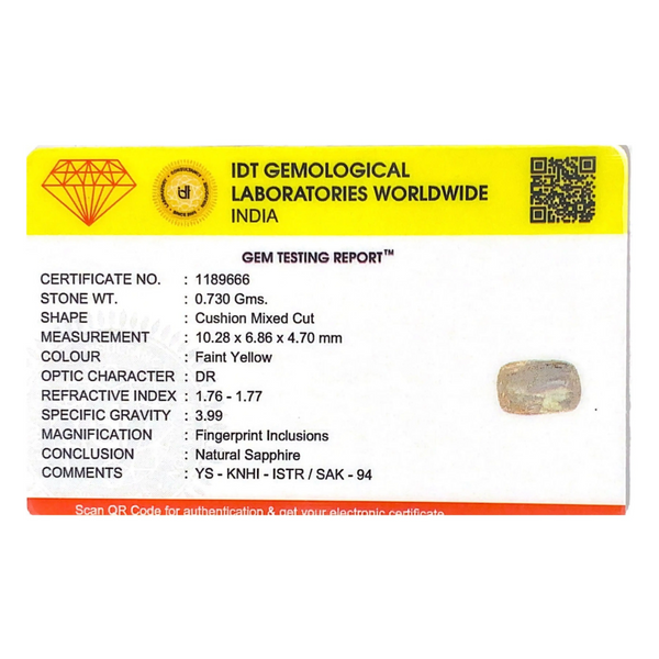 Yellow Sapphire - 3.65 Carat