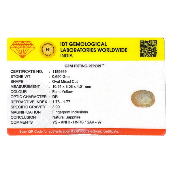 Yellow Sapphire - 3.45 Carat