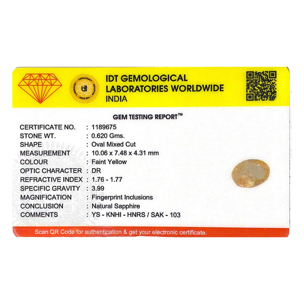 Yellow Sapphire - 3.1 Carat
