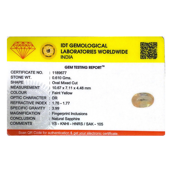 Yellow Sapphire - 3.05 Carat