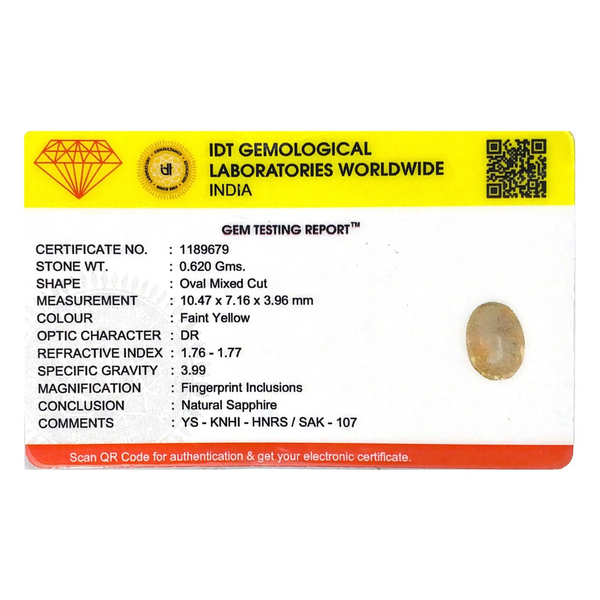 Yellow Sapphire - 3.1 Carat