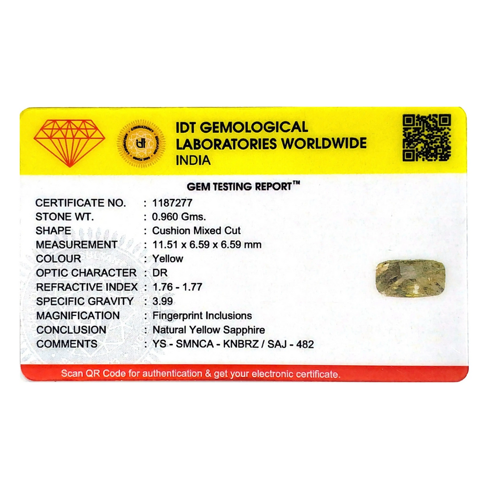 Yellow Sapphire - 4.8 Carat - Pramogh