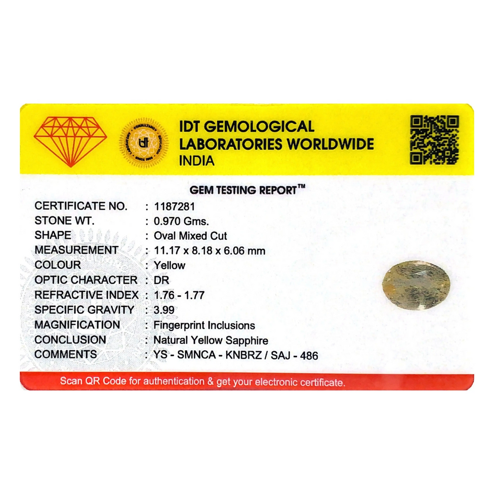 Yellow Sapphire - 4.85 Carat - Pramogh