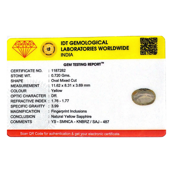 Yellow Sapphire - 3.6 Carat - Pramogh