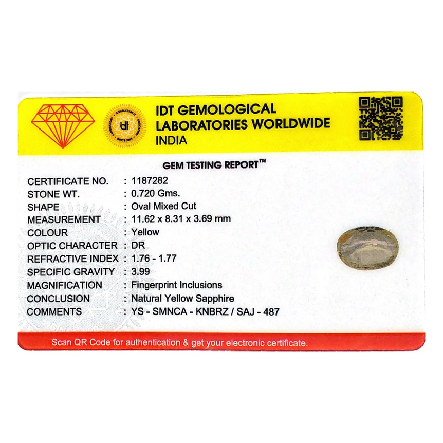 Yellow Sapphire - 3.6 Carat - Pramogh