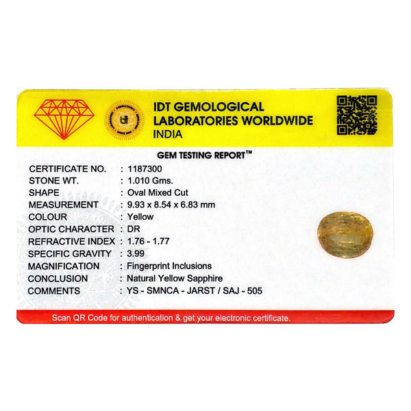 Yellow Sapphire - 5.05 Carat - Pramogh