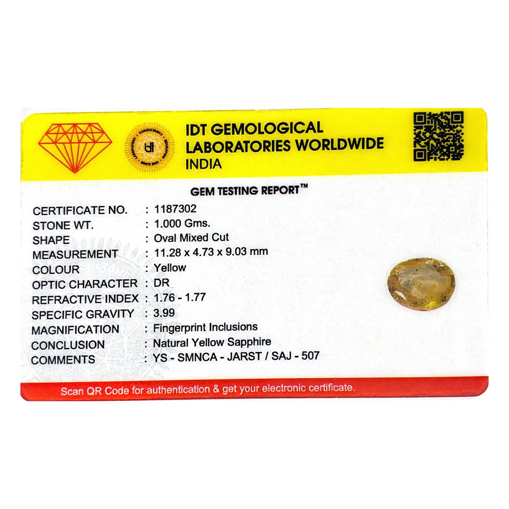 Yellow Sapphire - 5 Carat - Pramogh